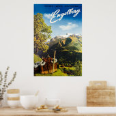 Engelberg, Schweiz, Skiposter Poster (Küche)