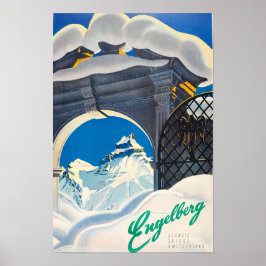 Engelberg Schweiz Vintage Travel Poster