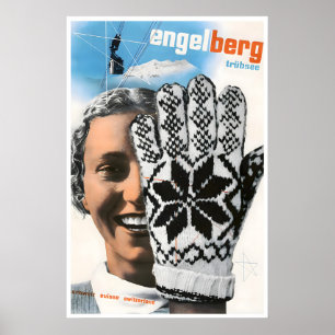Engelberg Ski-Poster Schweiz Kunst Schweizer Druck Poster