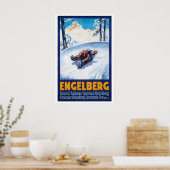 Engelberg Switzerland Winter Sport Vintage Ski Poster (Küche)