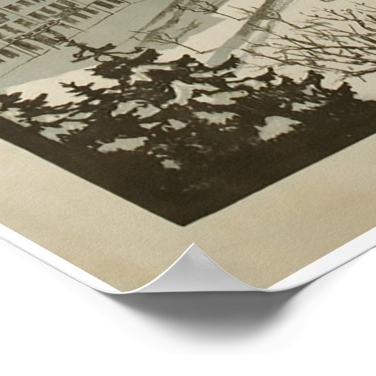 Engelberg Wintersport, Schweiz, Skiposter Poster (Ecke)