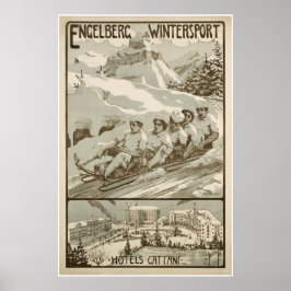 Engelberg Wintersport, Schweiz, Skiposter Poster