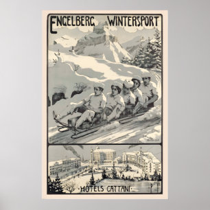 Engelberg Wintersporthotel Cattani Schweiz Poster