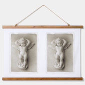 Engelchen aus Holz mit Topped Wall Wandteppich Mit Holzrahmen (Vorne)
