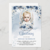 Engelchen des kleinen Jungen und staubiger blühend Einladung (Vorne/Hinten)