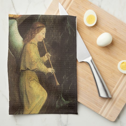 Engelchor von Simon Marmion, Kunst der Renaissance Geschirrtuch (Viertel Falte)