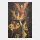 Engelchor von Simon Marmion, Kunst der Renaissance Geschirrtuch (Vertikal)