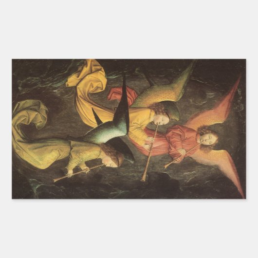 Engelchor von Simon Marmion, Kunst der Renaissance Rechteckiger Aufkleber (Vorderseite)