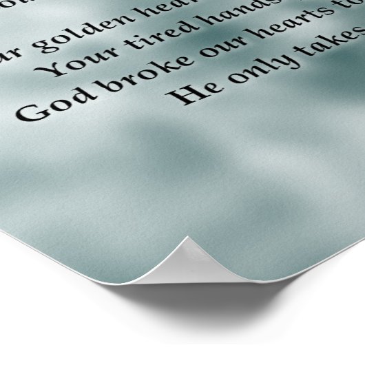 Engelgebet-Beileid Poster (Ecke)