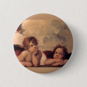 Engelglaube Raphael Vintages altes Gemälde Segen Button