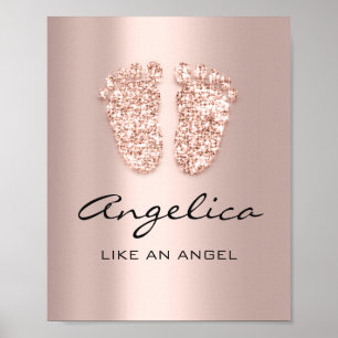 Engelica Name Bedeutung New Baby Feet Rose Geschen Poster