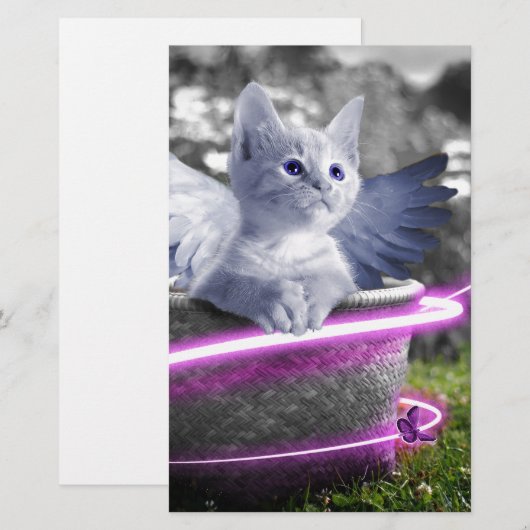 Engelkatze Briefpapier (Vorne/Hinten)