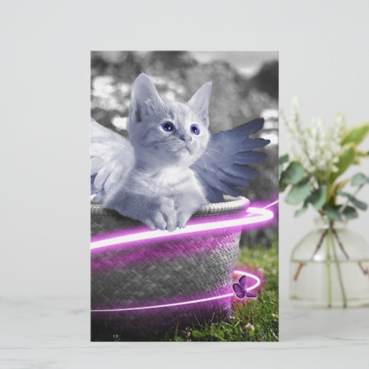 Engelkatze Briefpapier (Stehend Vorderseite)