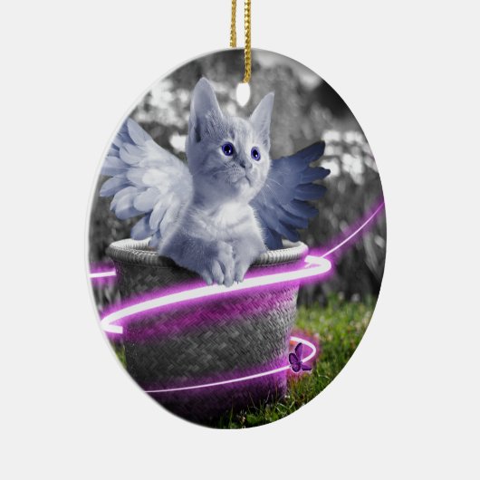 Engelkatze Keramik Ornament (Rechts)