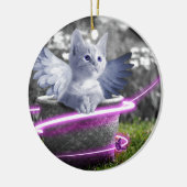 Engelkatze Keramik Ornament (Links)