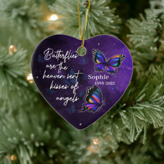Engelküsse durch Schmetterlinge - Personalisiertes Keramik Ornament