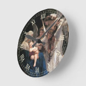 Engellied (1881) von Bouguereau Runde Wanduhr (Winkel)