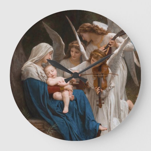 Engellied von William-Adolphe Bouguereau Große Wanduhr (Vorderseite)