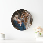 Engellied von William-Adolphe Bouguereau Große Wanduhr (Zuhause)