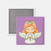 Engelmädchen und Vögel Magnet (Vorderseite/Rückseite)