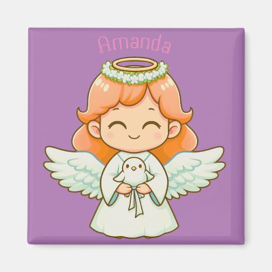 Engelmädchen und Vögel Magnet (Vorne)