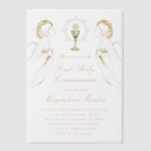 Engelpfeife Erste Heilige Kommunion Pergament Einladungen (Vorderseite)