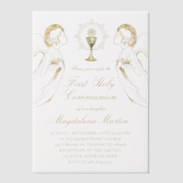 Engelpfeife Erste Heilige Kommunion Pergament Einladungen