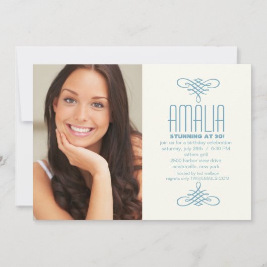 Engels-Abnutzungs-Paisley-Foto-Einladung Einladung (Vorderseite)