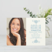 Engels-Abnutzungs-Paisley-Foto-Einladung Einladung (Stehend Vorderseite)