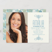 Engels-Abnutzungs-Paisley-Foto-Einladung Einladung (Vorne/Hinten)