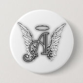 Engels-Alphabet ein Anfangsletzteres Wings Halo Button (Vorderseite)