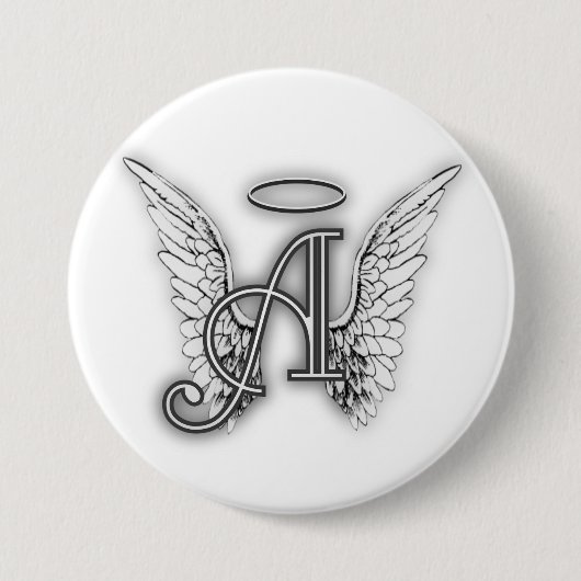 Engels-Alphabet ein Anfangsletzteres Wings Halo Button (Vorderseite)