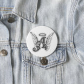 Engels-Alphabet ein Anfangsletzteres Wings Halo Button (Beispiel)
