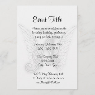 Engels-Alphabet ein Anfangsletzteres Wings Halo Einladung