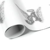 Engels-Alphabet ein Anfangsletzteres Wings Halo Geschenkpapier (Rolleneckpunkt)