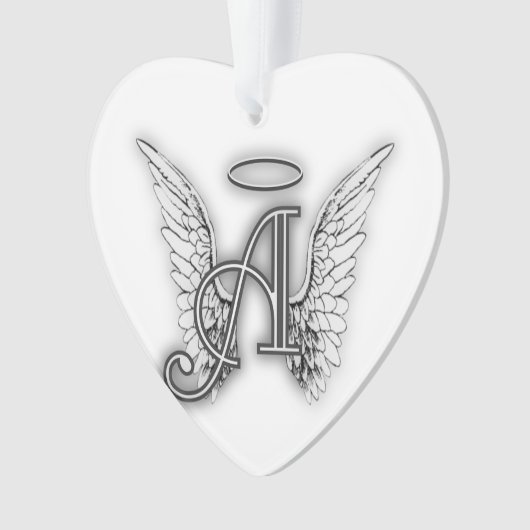 Engels-Alphabet ein Anfangsletzteres Wings Halo Ornament (Vorderseite)
