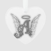 Engels-Alphabet ein Anfangsletzteres Wings Halo Ornament (Vorderseite)