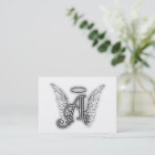Engels-Alphabet ein Anfangsletzteres Wings Halo Visitenkarte (Stehend Vorderseite)