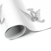 Engels-Alphabet L Anfangsbuchstabe Wings Halo Geschenkpapier (Rolleneckpunkt)