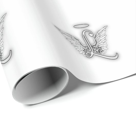 Engels-Alphabet L Anfangsbuchstabe Wings Halo Geschenkpapier (Rolleneckpunkt)