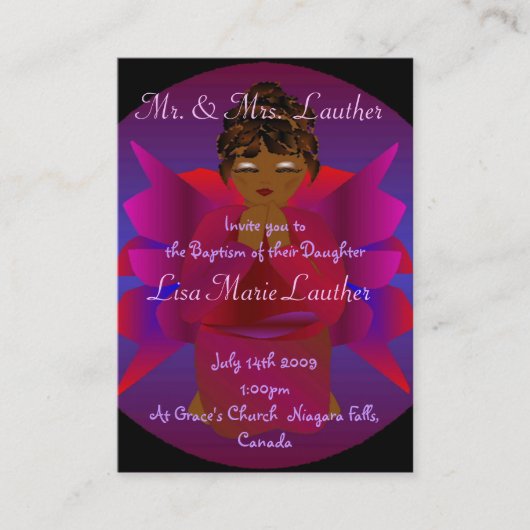 Engels-Baby-Taufe I Visitenkarte (Vorderseite)