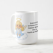 Engels-Blondine Aprils Birthstone Kaffeetasse (Vorderseite Links)