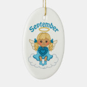 Engels-Blondine Septembers Birthstone Keramik Ornament (Rechts)