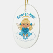 Engels-Blondine Septembers Birthstone Keramik Ornament (Links)