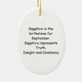 Engels-Blondine Septembers Birthstone Keramik Ornament (Hinten)