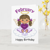 Engels-brünette Geburtstags-Karte Februars Karte (Gelbe Blume)