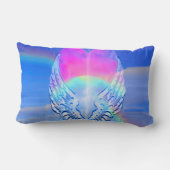 Engels-Flügel eingewickelt um ein Herz Lendenkissen (Rückseite)