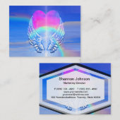 Engels-Flügel eingewickelt um ein Herz Visitenkarte (Vorne/Hinten)