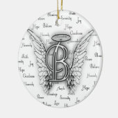Engels-Flügel mit Positiv fasst Monogramm B ab Keramik Ornament (Links)