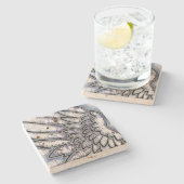 Engels-Flügel-Silber Steinuntersetzer (Seitenansicht)